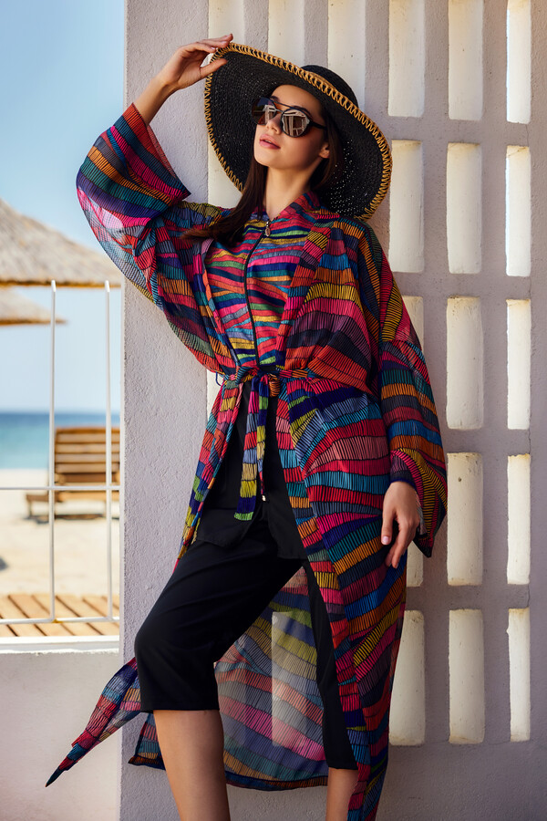 Kaftan Kimono Pareo Overlay for Modest Swimwear - Thumbnail