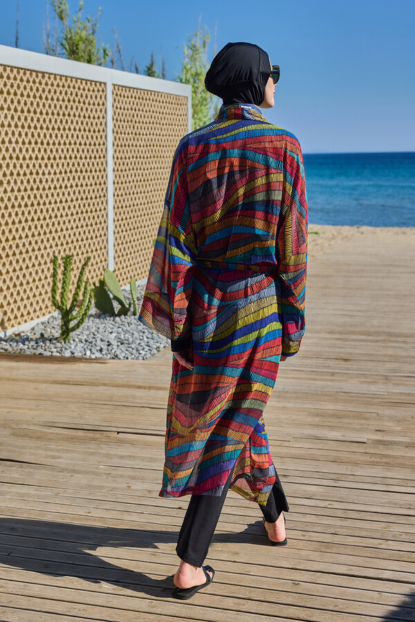 Kaftan Kimono Pareo Overlay for Modest Swimwear - Thumbnail