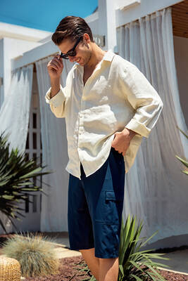 Remsa Mayo - Kargo Cep Erkek Şort Kapri Mayo RKS-09 Lacivert