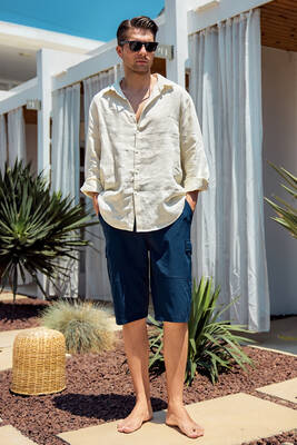 Remsa Mayo - Kargo Cep Erkek Şort Kapri Mayo RKS-09 Lacivert (1)