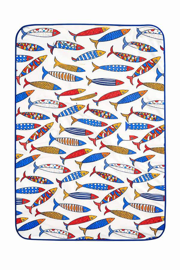 Remsa - Katlanabilir Su Geçirmez Plaj Halısı Kamp Bahçe Balkon Matı 01 Balık (1)