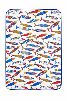 Remsa - Katlanabilir Su Geçirmez Plaj Halısı Kamp Bahçe Balkon Matı 01 Balık (1)