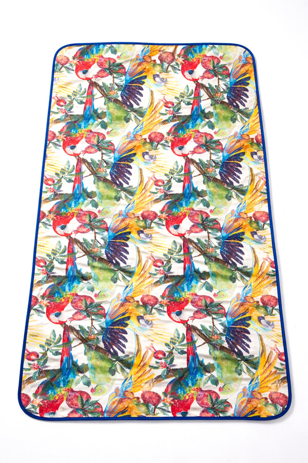 Katlanabilir Su Geçirmez Plaj Halısı Kamp Bahçe Balkon Matı 01 Tropikal - Thumbnail