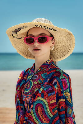 Remsa - Kenarları Püsküllü Nakış Detaylı Hasır Şapka Plaj Şapkası RŞ-2112 Bej02