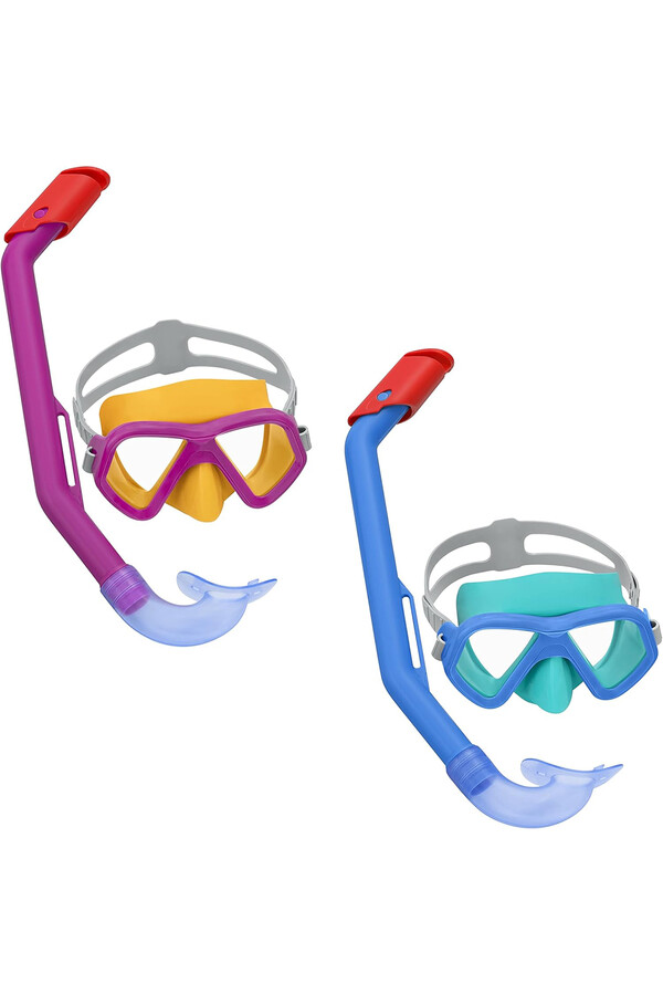 Kids 3+ Diving Goggle Mask Snorkel Set 01 Pink - Thumbnail