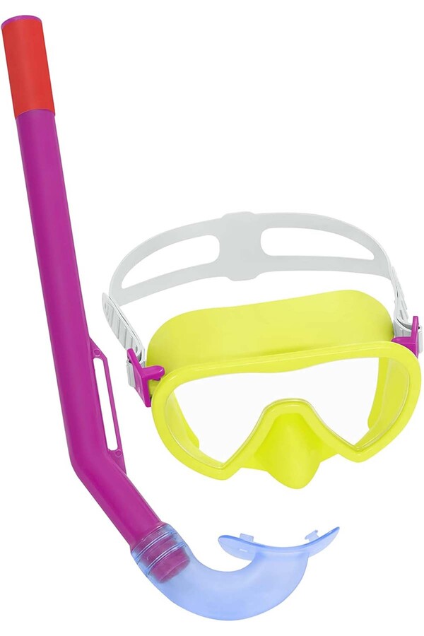 Kids 3+ Diving Goggle Mask and Snorkel Set in Fuchsia - Thumbnail