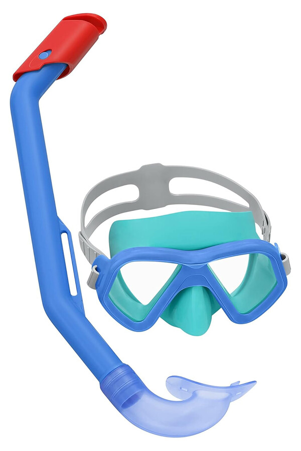 Kids 3+ Diving Mask and Snorkel Set Blue - Thumbnail