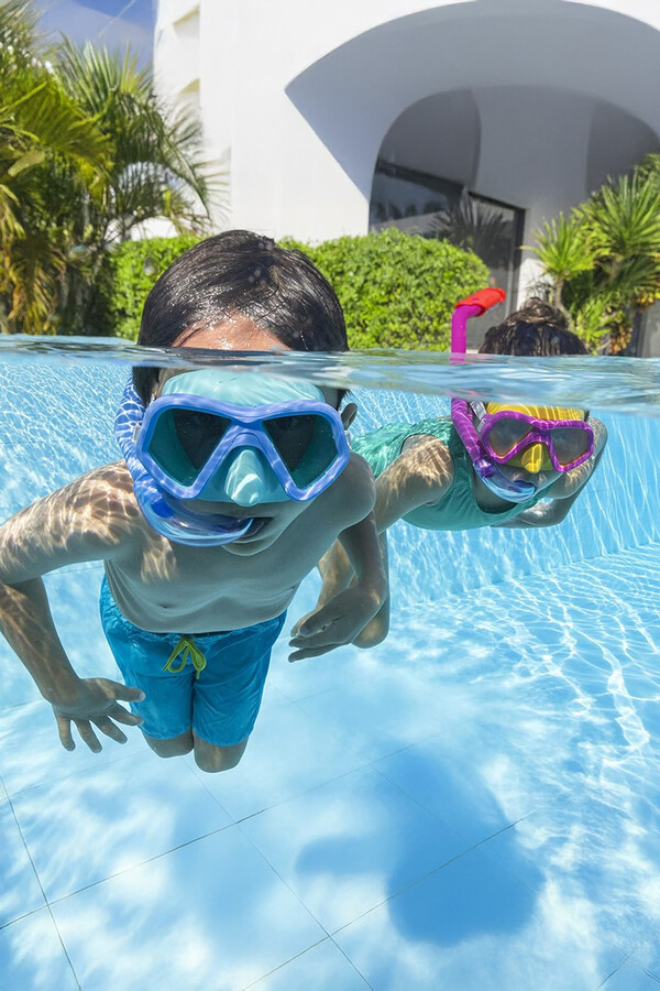 Kids 3+ Diving Mask and Snorkel Set Blue - Thumbnail