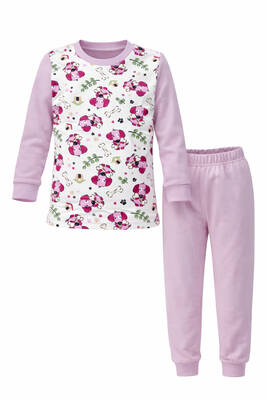 Remsa - Cotton Patterned Pajama Set 6068-11 Lilac