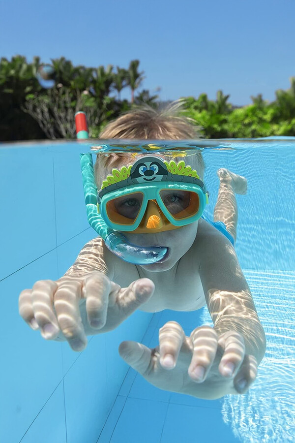 Kids 3+ Diving Goggle Mask Snorkel Set with Koala Detail in Mint - Thumbnail