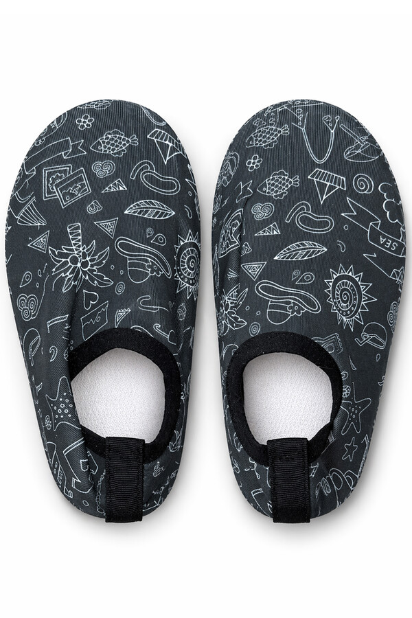 Kids Non-Slip Sea and Pool Water Shoes 01 Charcoal - Thumbnail