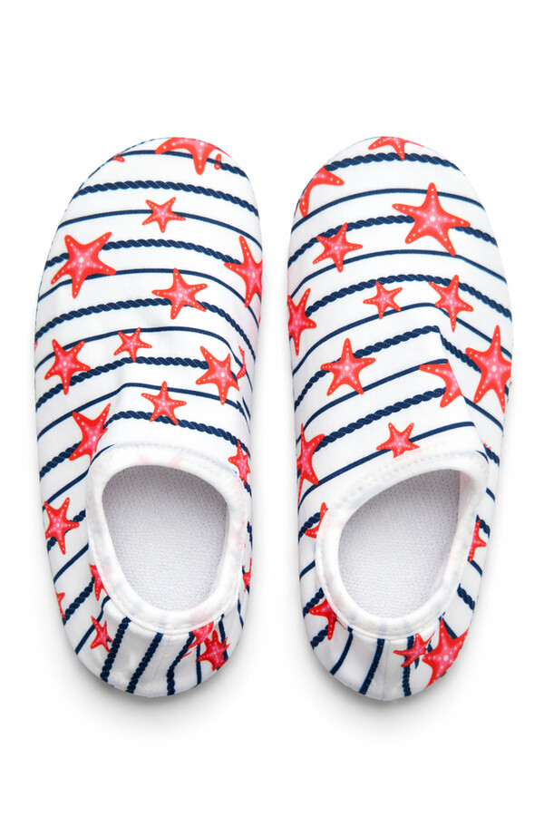 Kids Starfish Pattern Non-Slip Sea and Pool Water Shoes 05 White - Thumbnail