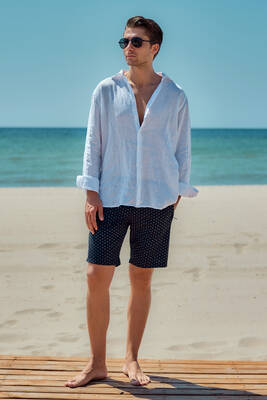 Remsa - Kısa Erkek Deniz Havuz Şortu Mayo Monogram RKS-010 Lacivert Remsa - Kısa Erkek Deniz Havuz Şortu Mayo Monogram RKS-010 Lacivert