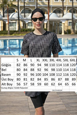 Kısa Kollu Likralı Taytlı Yarı Kapalı Mayo R4904 Yasmin · 7
