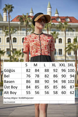 Kısa Kollu Likralı Taytlı Yarı Kapalı Mayo R5003 Melis · 7