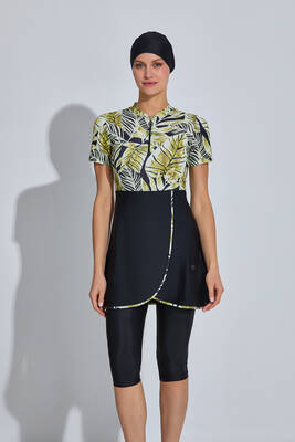 Haliç Mayo - Kısa Kollu Likralı Yarı Kapalı Mayo 6550 Siyah03 (1)