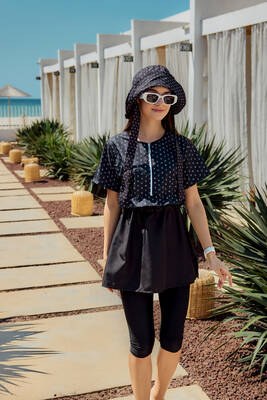 Remsa - Kısa Kollu Yarı Kapalı Mayo Monogram R2901 Remsa - Kısa Kollu Yarı Kapalı Mayo Monogram R2901