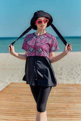 Remsa Mayo - Kısa Kollu Yarı Kapalı Mayo Sude R2801 Remsa Mayo - Kısa Kollu Yarı Kapalı Mayo Sude R2801