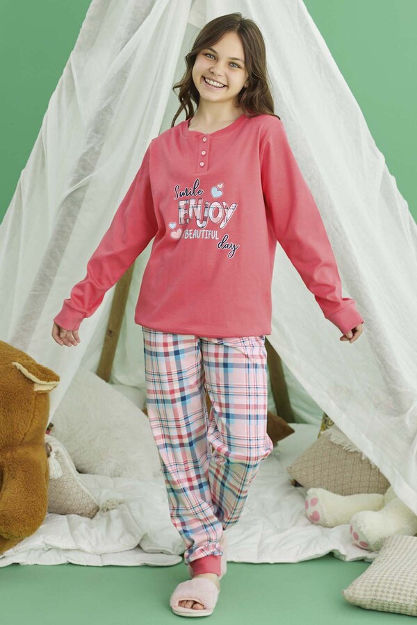 Kız Çocuk Aydoğan Pamuklu Pijama Takımı 240725 Narçiçeği