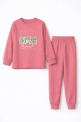 Remsa - Kız Çocuk Pamuklu Desenli Pijama Takımı 8401 Mercan03