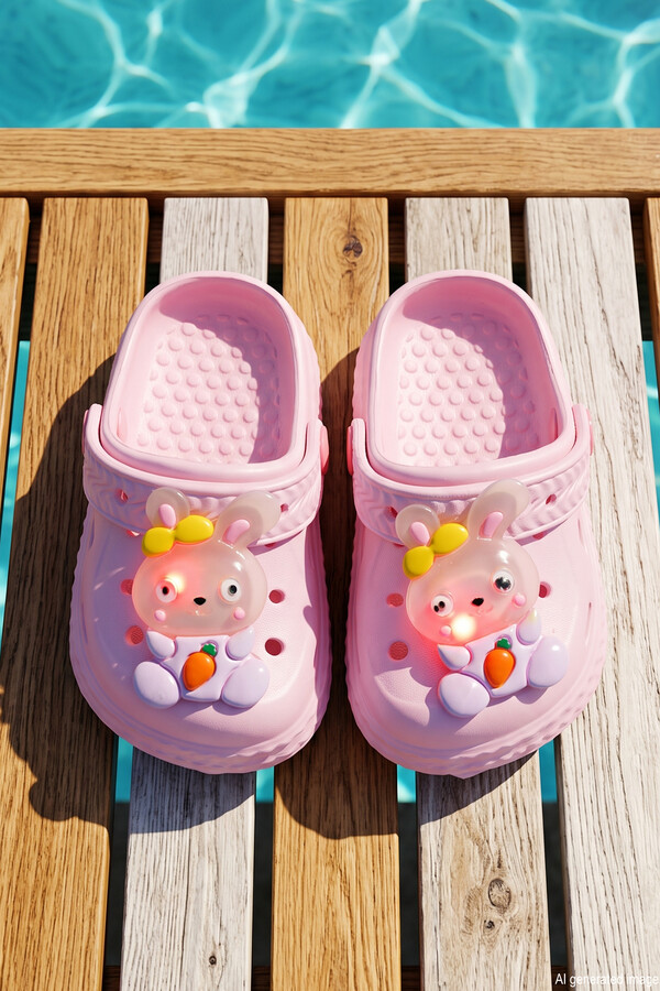 Kız Çocuk Üst Çıkartma Sabo Sandalet Terlik 01 Pembe - Thumbnail