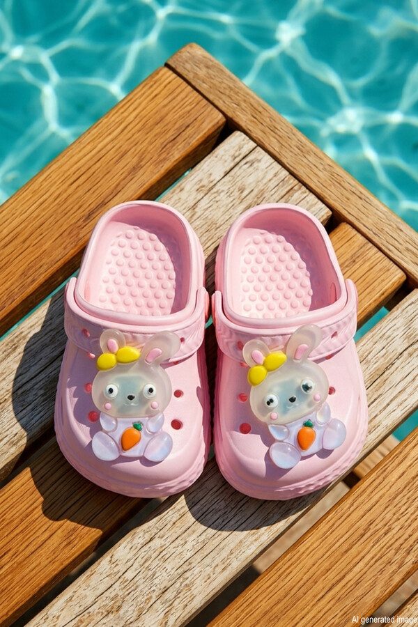 Kız Çocuk Üst Çıkartma Sabo Sandalet Terlik 01 Pembe - Thumbnail