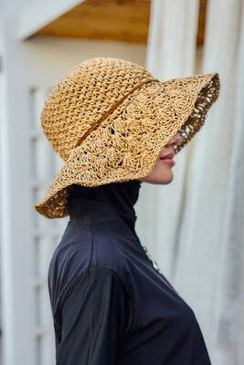 Remsa - Kurdele Detay El Örgüsü Hasır Şapka RŞ-2102 Camel01 (1)