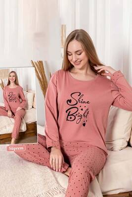 Remsa - Ladies' Heart Print Suprem Pajama Set 0462 Pink04