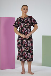 Remsa - Ladies Short Sleeve Viscose Dress Pajama PJ26-EST-E-25237-5 Black
