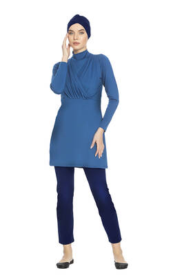 Armes - Large Size Lycra Fully Covered Hijab Swimsuit 1285 Petrol Armes - Large Size Lycra Fully Covered Hijab Swimsuit 1285 Petrol