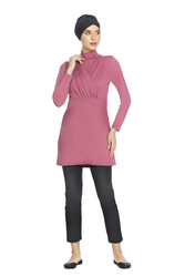 Armes - Large Size Lycra Fully Covered Hijab Swimsuit 1285 Pink