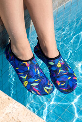 Remsa - Leaf Pattern Non-Slip Sea and Pool Water Shoes 06 Navy