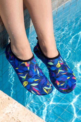 Remsa - Leaf Pattern Non-Slip Sea and Pool Water Shoes 06 Navy