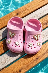Remsa - Light Pink Sandal Slippers with Floral Embellishments