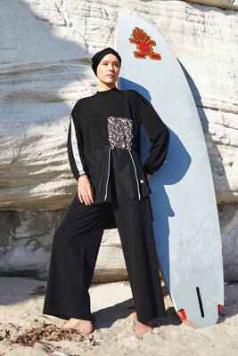 Adasea - Likralı Bol Paça Tam Kapalı Tesettür Mayo 1117 Siyah01 Adasea - Likralı Bol Paça Tam Kapalı Tesettür Mayo 1117 Siyah01