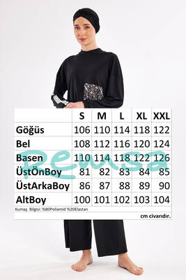 Likralı Bol Paça Tam Kapalı Tesettür Mayo 1117 Siyah01 · 4