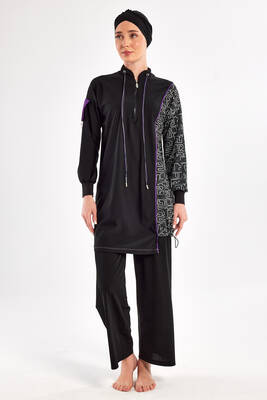 Adasea - Likralı Bol Paça Tam Kapalı Tesettür Mayo 4539 Siyah (1) Adasea - Likralı Bol Paça Tam Kapalı Tesettür Mayo 4539 Siyah (1)