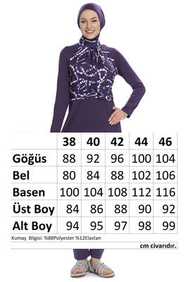 Likralı Tam Kapalı Mayo 259-23 Mor · 4