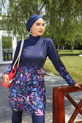 Armes - Likralı Tam Kapalı Mayo 280-522 Lacivert