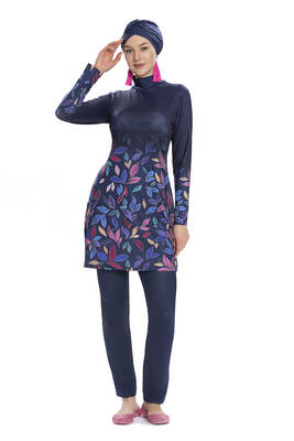 Armes - Likralı Tam Kapalı Mayo 280-522 Lacivert (1)