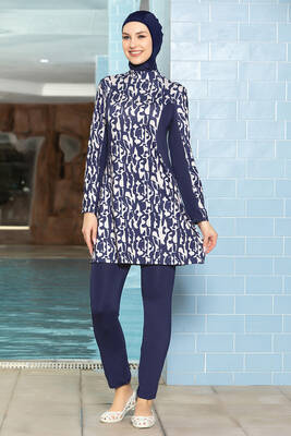 Armes - Likralı Tam Kapalı Tesettür Mayo 1265-177 Lacivert Armes - Likralı Tam Kapalı Tesettür Mayo 1265-177 Lacivert