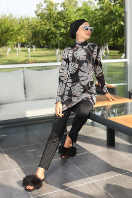 Armes - Likralı Tam Kapalı Tesettür Mayo 268-515 Siyah Armes - Likralı Tam Kapalı Tesettür Mayo 268-515 Siyah