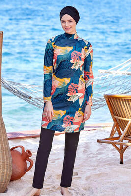 Rozamay - Likralı Tam Kapalı Tesettür Mayo Harlow 9210 Siyah