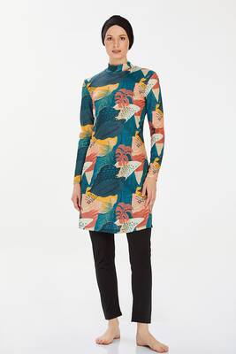 Rozamay - Likralı Tam Kapalı Tesettür Mayo Harlow 9210 Siyah (1)