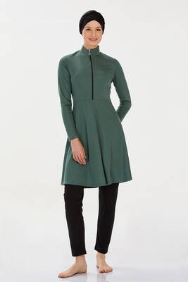 Rozamay - Likralı Tam Kapalı Tesettür Mayo Maysız Düz 9020 Haki (1) Rozamay - Likralı Tam Kapalı Tesettür Mayo Maysız Düz 9020 Haki (1)