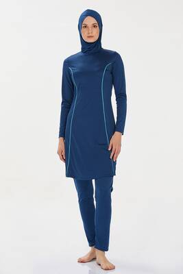 Rozamay - Likralı Tam Kapalı Tesettür Mayo Rozzr 9021 Açık Lacivert (1) Rozamay - Likralı Tam Kapalı Tesettür Mayo Rozzr 9021 Açık Lacivert (1)