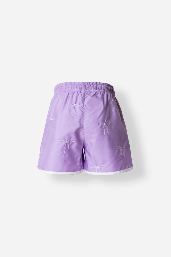 Lila Parachute Print Swim Shorts for Girls - Thumbnail
