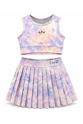 Haliç Mayo - Lilac Sleeveless Top with Skirted Shorts Swimsuit for Girls (1)
