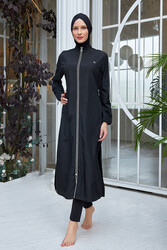 Maresiva - Long Full Length Full Coverage Modest Swimsuit 2406 Black