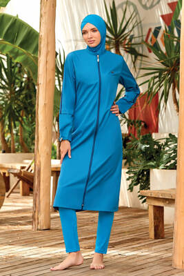 Remsa - Long Full Length Fully Covered Hijab Swimsuit Aletha 1314 Petrol Remsa Swimsuit Remsa - Long Full Length Fully Covered Hijab Swimsuit Aletha 1314 Petrol Remsa Swimsuit